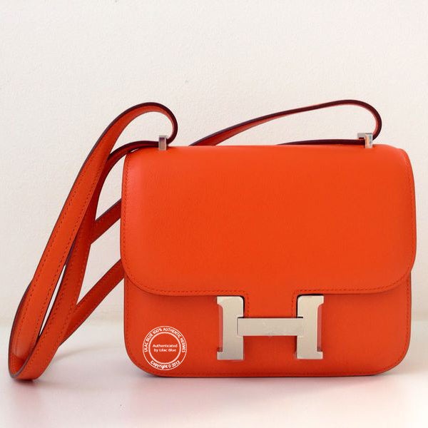 Hermès Constance 18cm Orange Epsom PHW