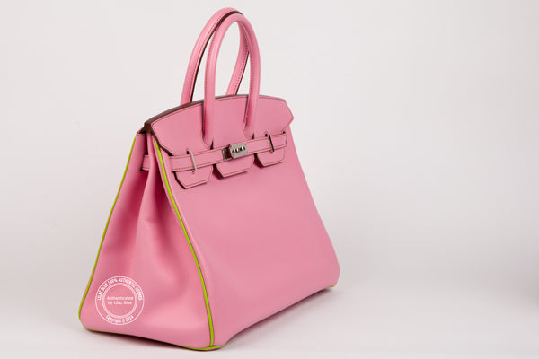 Hermès Birkin 35cm Bubblegum Pink/Vert Anis Togo PHW