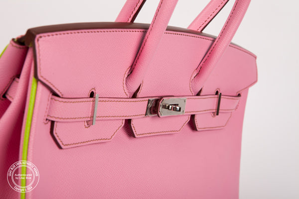 Hermès Birkin 35cm Bubblegum Pink/Vert Anis Togo PHW