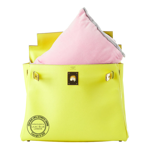 Lilac Blue London Bag Bolster - Pink with Grey Piping