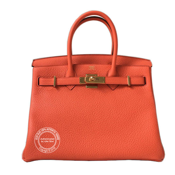 Hermès Birkin 30cm Orange Poppy Clemence GHW