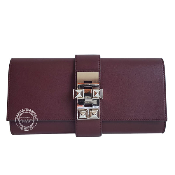 Hermès Medor Clutch Prune Swift PHW - Preloved