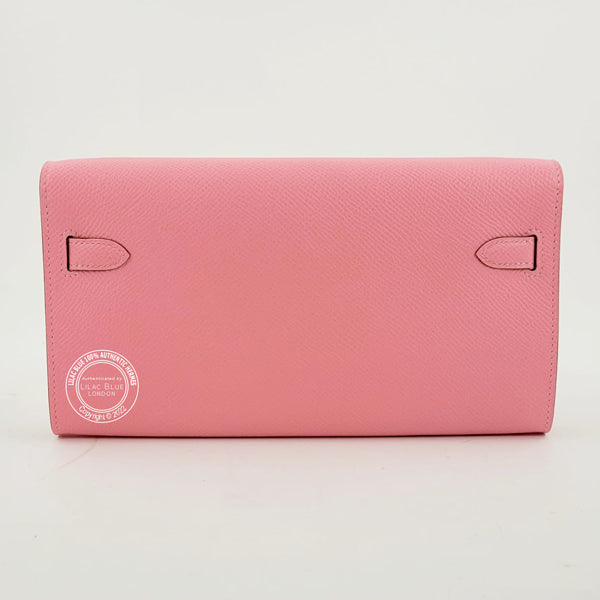 Hermès Kelly Wallet to Go Rose Confetti Epsom PHW