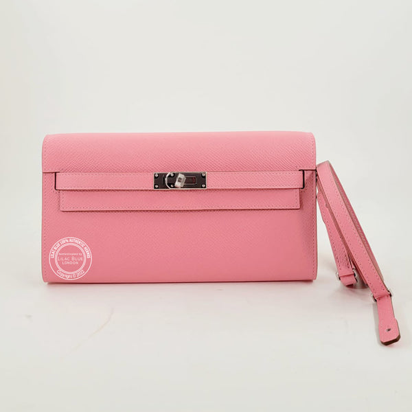 Hermès Kelly Wallet to Go Rose Confetti Epsom PHW