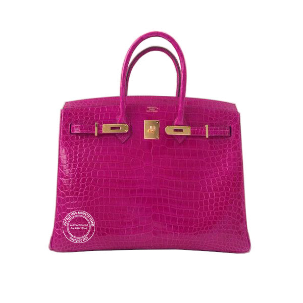 Hermès Birkin 35cm Rose Scheherazade Shiny Croc GHW