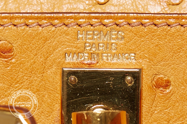 Hermès Kelly a Dos Saffron Ostrich GHW - Preloved
