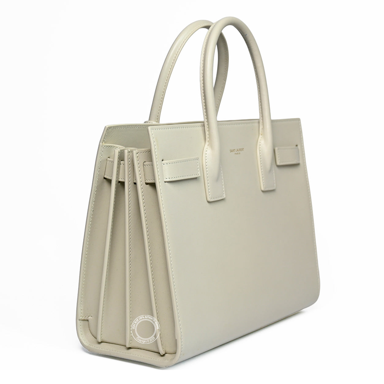 Saint Laurent Sac de Jour Baby Vintage White/Leopard Calfskin with Swarovski Crystals