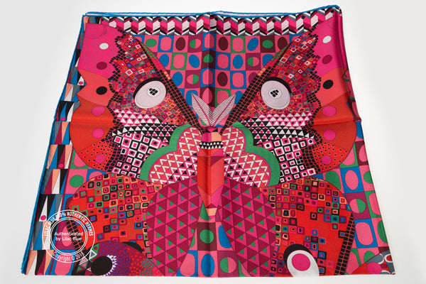 Hermès Scarf Les Ailes de la Soie. Rose.