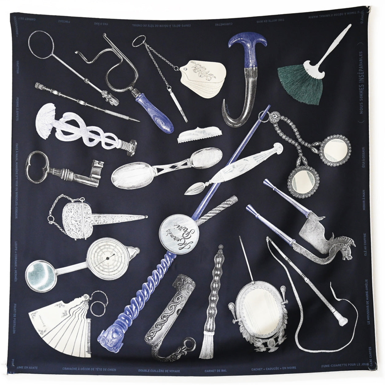 Hermes Scarf Nous Sommes Inseparables. Caban/Anthracite/Creme