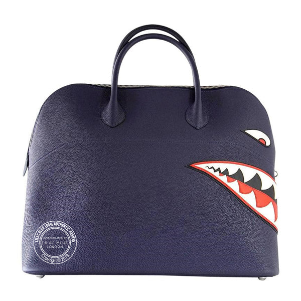 Hermès Shark Bolide 45cm Bleu Nuit