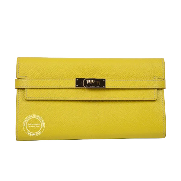 Hermès Kelly Wallet Soufre Epsom PHW - Preloved