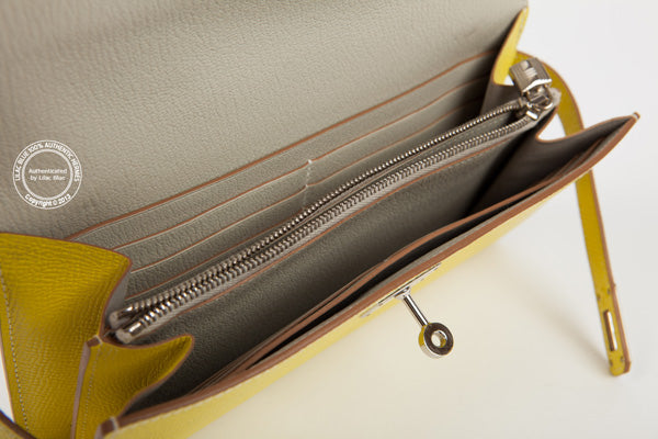 Hermès Kelly Wallet Soufre Epsom PHW - Preloved