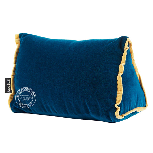 Lilac Blue London Bag Bolster - Teal with Yellow Piping