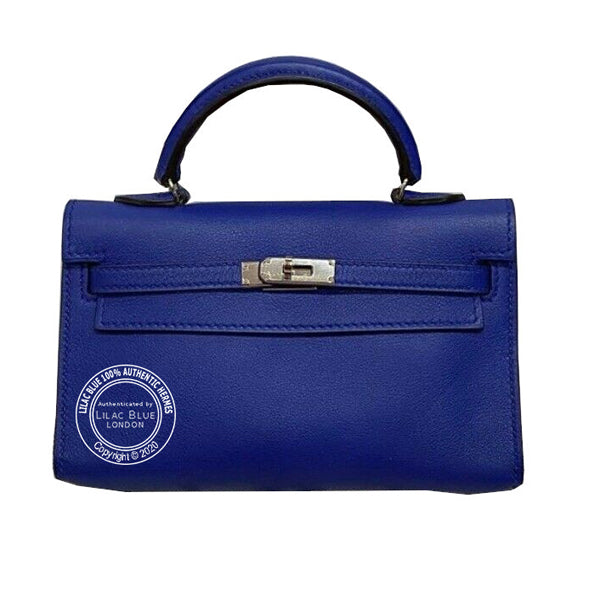 Hermès Kelly 14cm Tiny Bleu Electrique Swift PHW