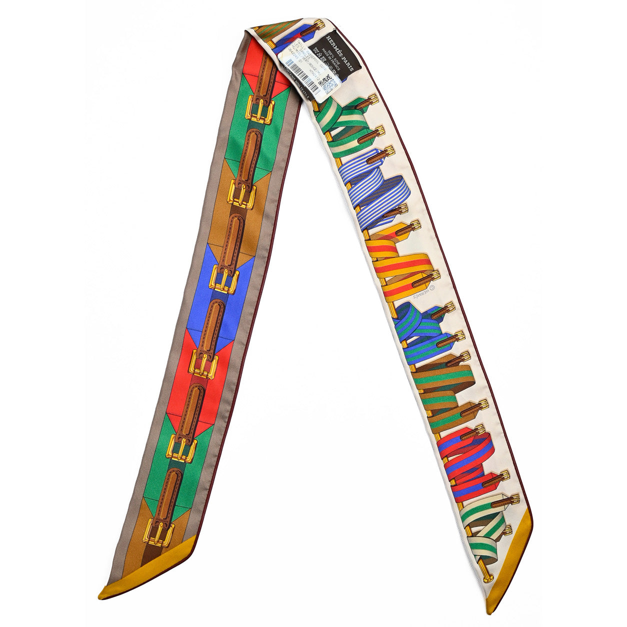 Hermès Twilly Les Sangles. Miel/Rouge/Multi