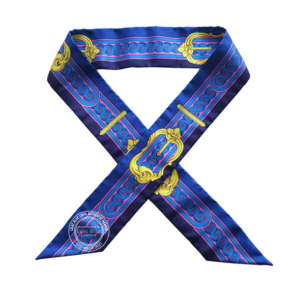 Hermès Twilly Bride de Cour. Indigo, Rose Vif, Gold
