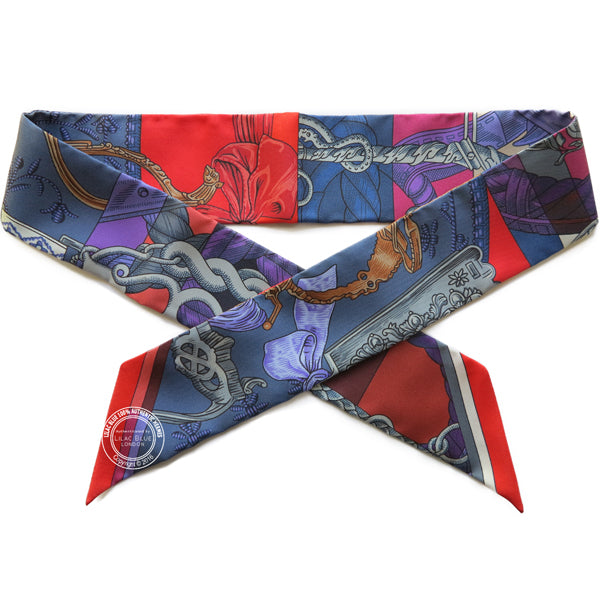 Hermès Twilly Cavalleria d'Etriers. Red, Blue & Purple