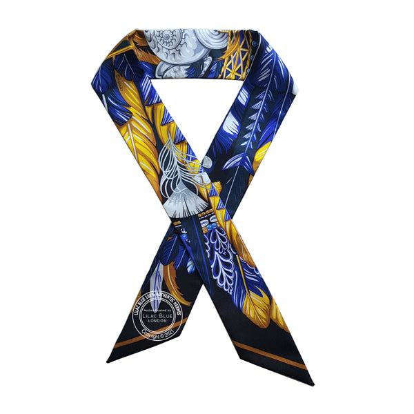 Hermès Twilly Danse Pacifique. Bleu Nuit, Jaune Vif, Noir (single)