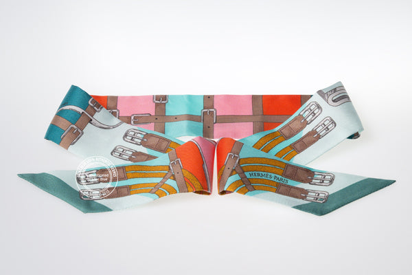 Hermès Twilly Mors a Jouets. Aqua, Orange, Rose (2 pieces)