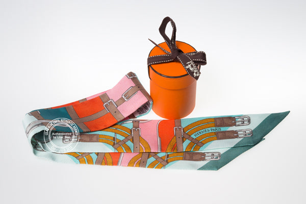 Hermès Twilly Mors a Jouets. Aqua, Orange, Rose (2 pieces)