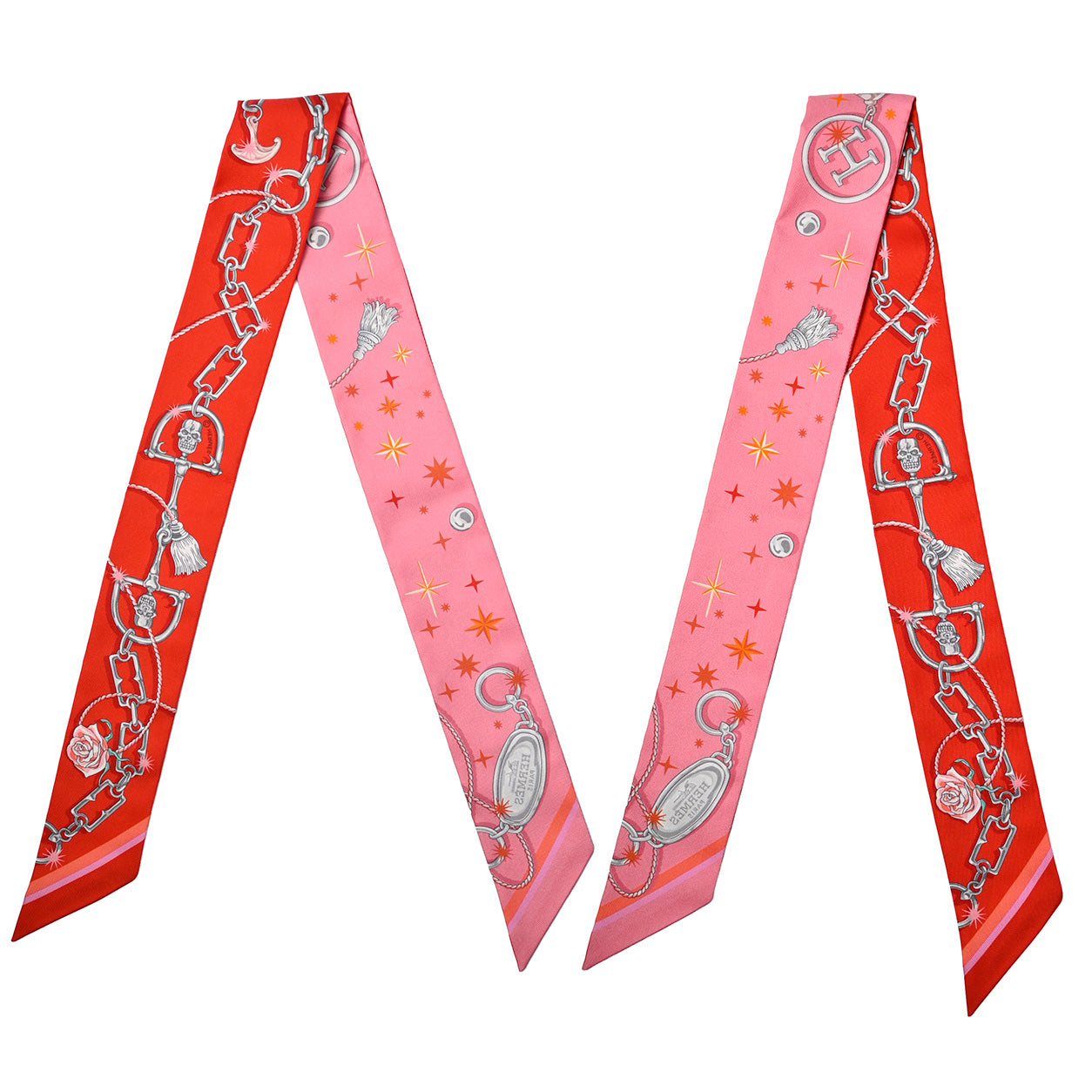 Hermès Twilly C'est la Fete. Rose Bonbon/Orange/Rouge