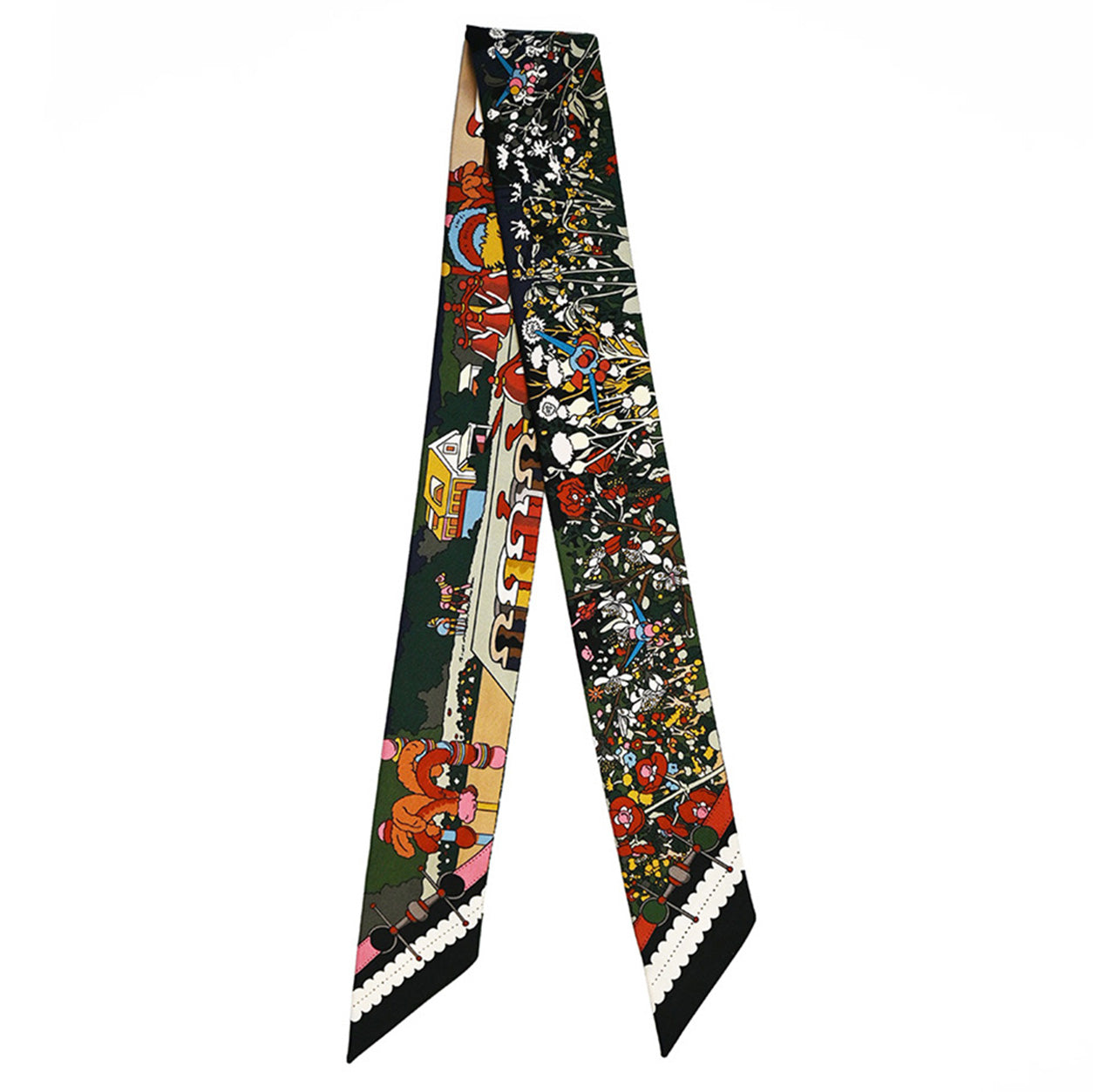 Hermès Twilly Pony Pit Stop. Vert Loden/Rose/Bleu