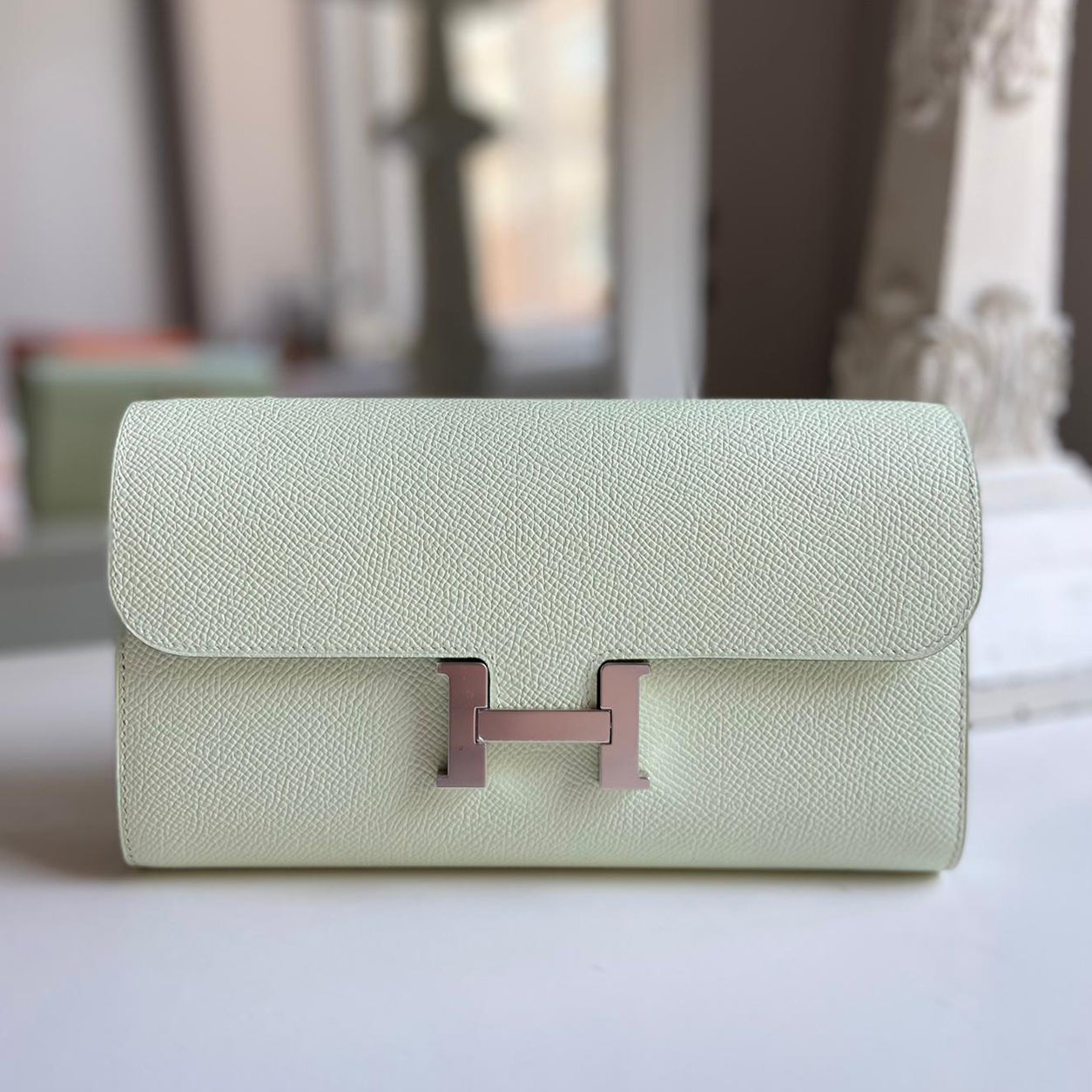 Hermès Constance Wallet To Go Vert Fizz Epsom PHW