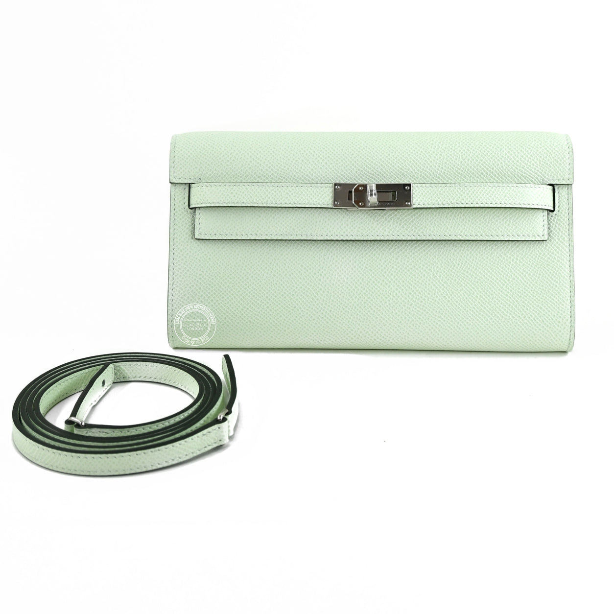 Hermès Kelly Wallet to Go Vert Fizz Epsom PHW