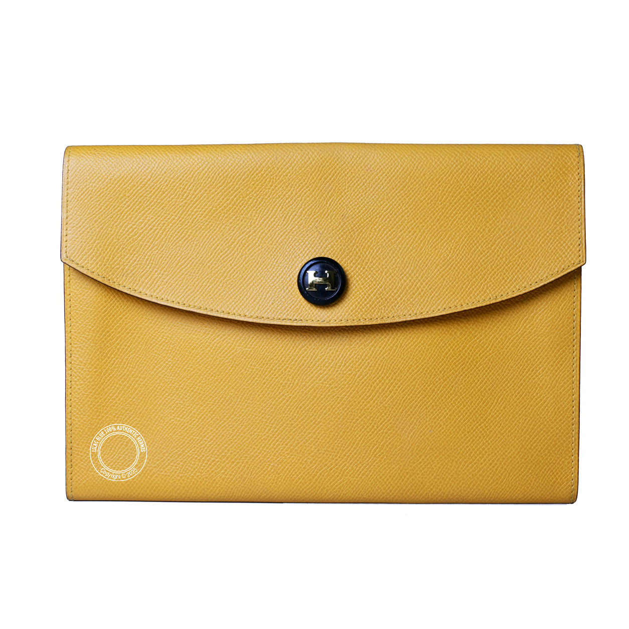 Hermès Rio Envelope Clutch 24cm Yellow Epsom - Vintage