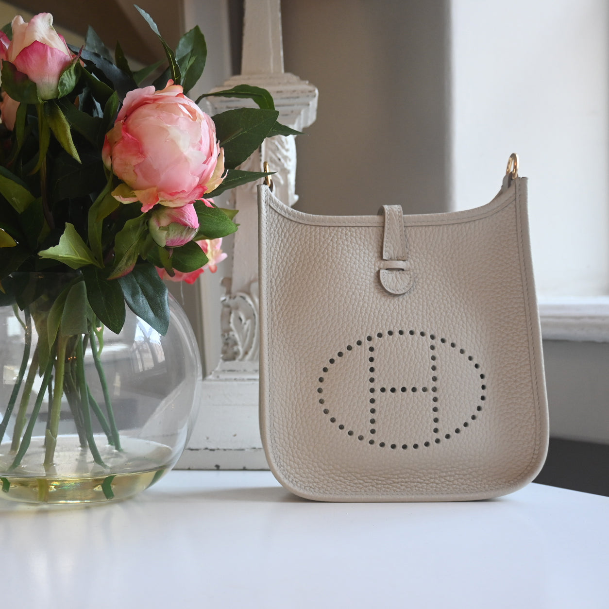 Hermès Evelyne 16cm Beton Clemence GHW