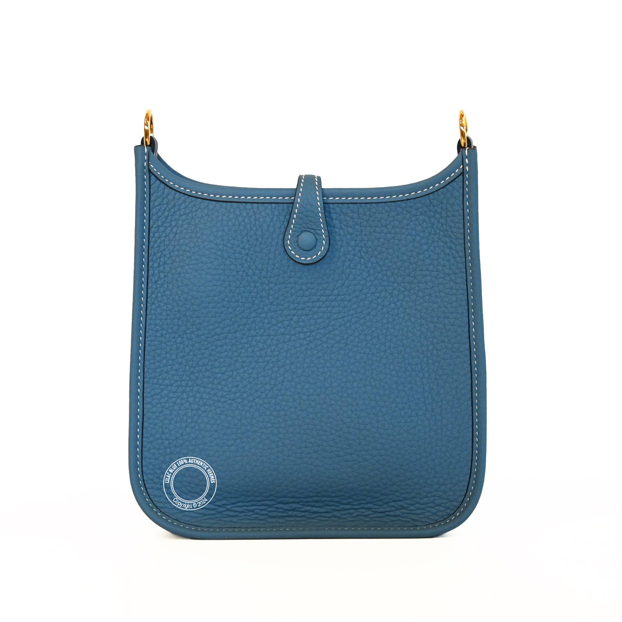 Hermès Evelyne 16cm Blue Jean Clemence GHW
