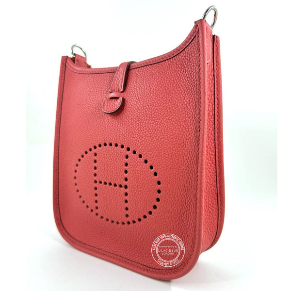 Hermès Evelyne 16cm Rouge Pivoine Mini Clemence PHW