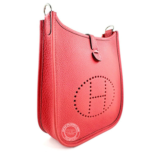 Hermès Evelyne 16cm Rouge Pivoine Mini Clemence PHW