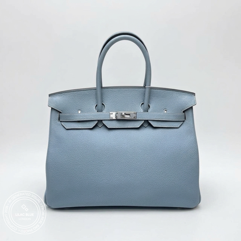 Hermès Birkin 35cm Bleu Lin Togo PHW
