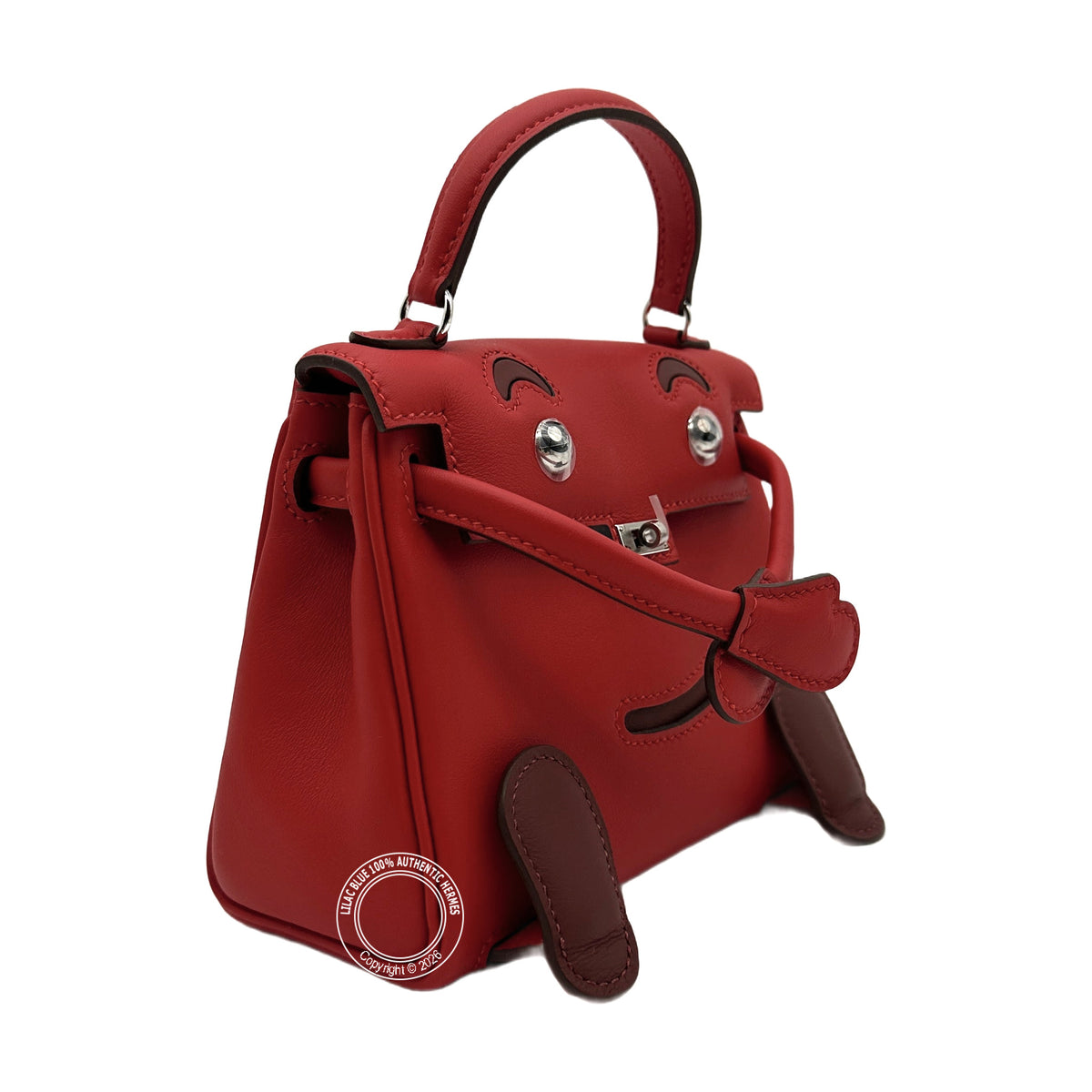 Hermès Kelly Doll Rouge Radieux Swift Palladium Hardware — view 2