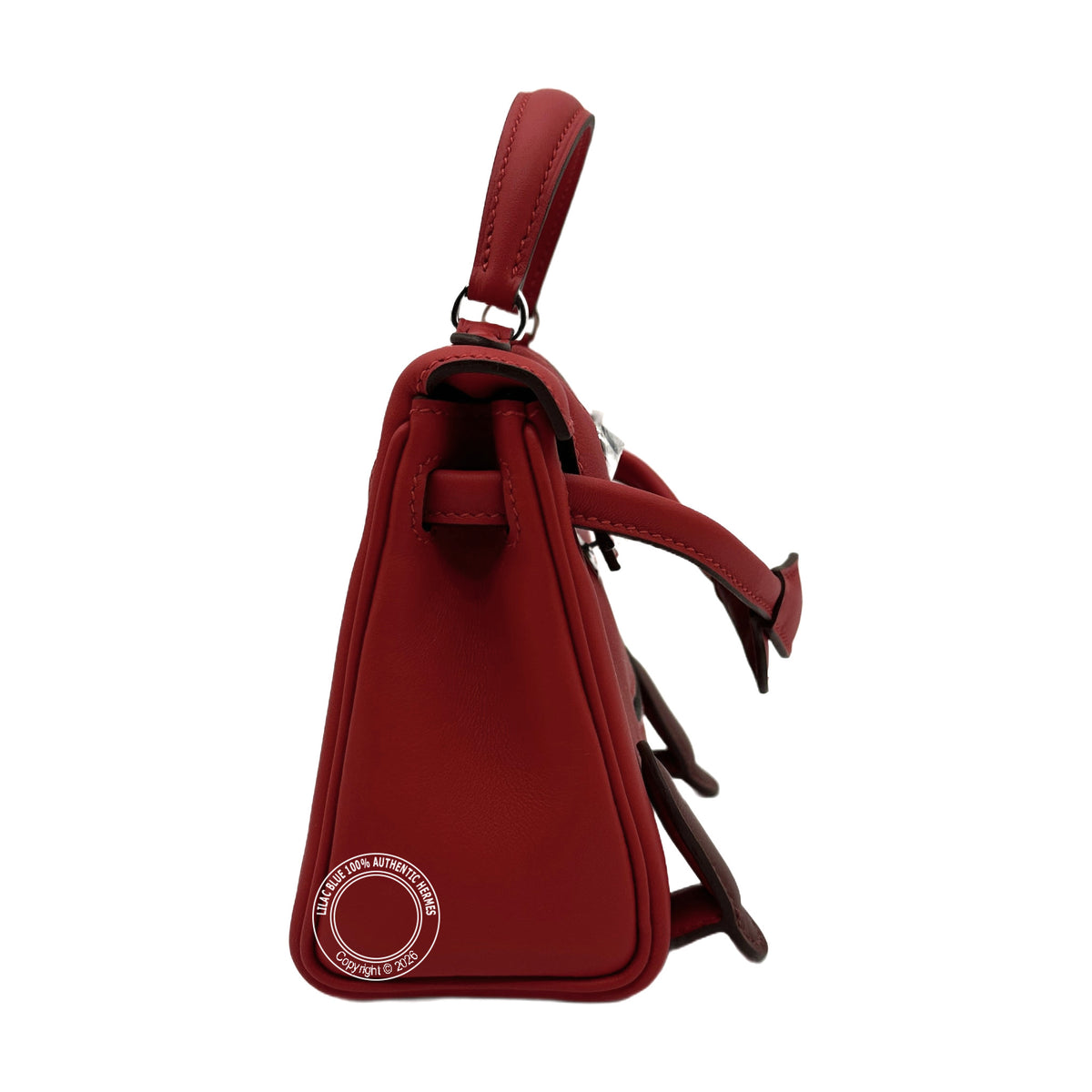 Hermès Kelly Doll Rouge Radieux Swift Palladium Hardware — view 3