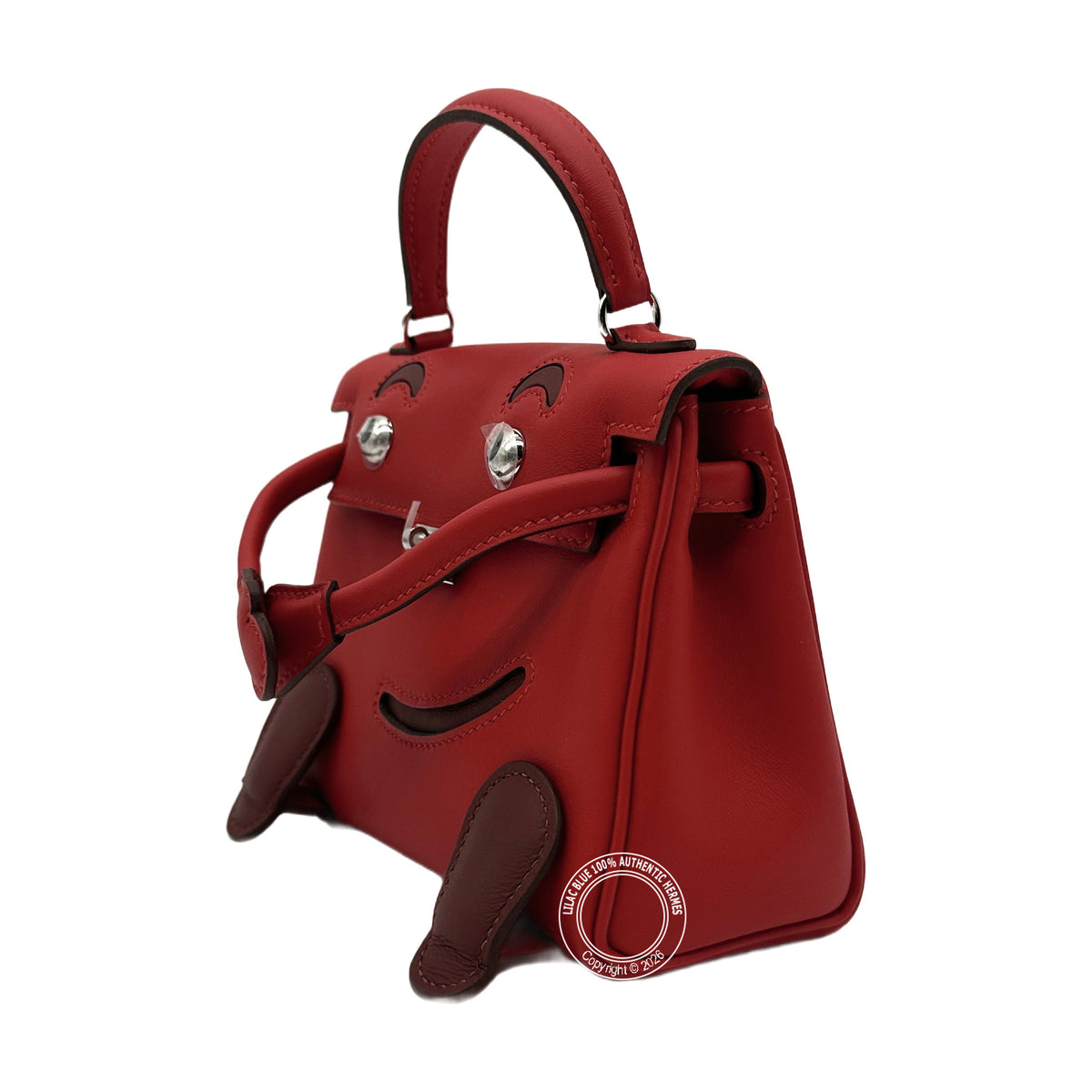 Hermès Kelly Doll Rouge Radieux Swift Palladium Hardware — view 5