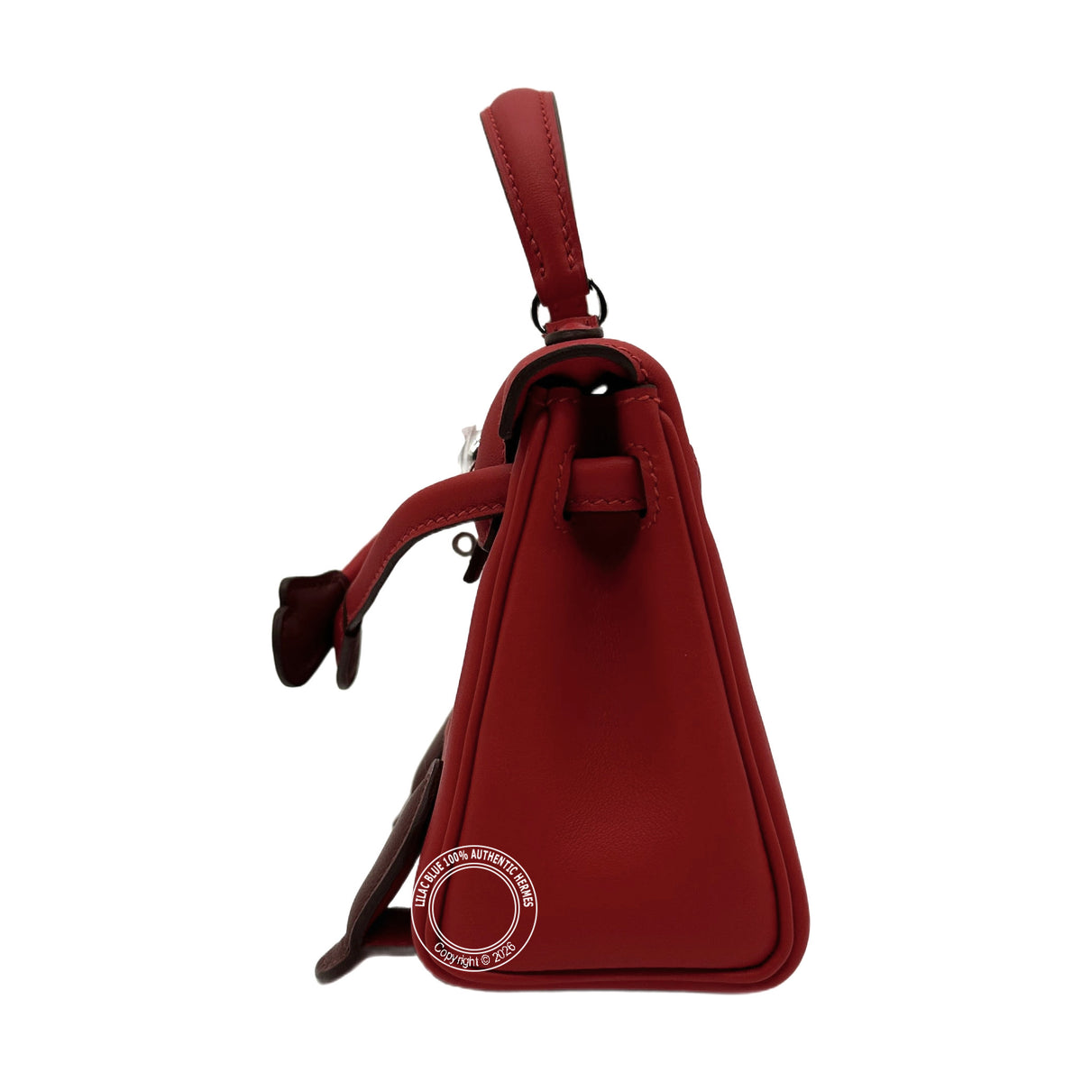 Hermès Kelly Doll Rouge Radieux Swift Palladium Hardware — view 6