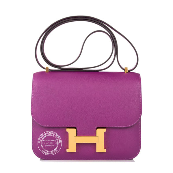 Hermès Constance 18cm Anemone Evercolor GHW