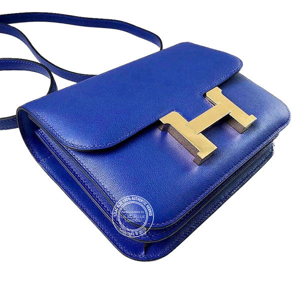 Hermès Constance 18cm Bleu Electrique Swift GHW