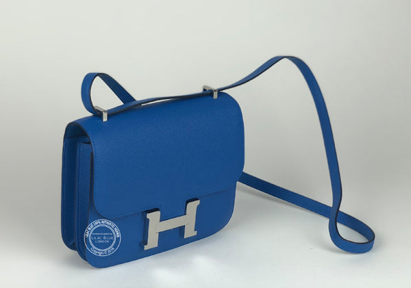 Hermès Constance 18cm Bleu Zellige Epsom PHW
