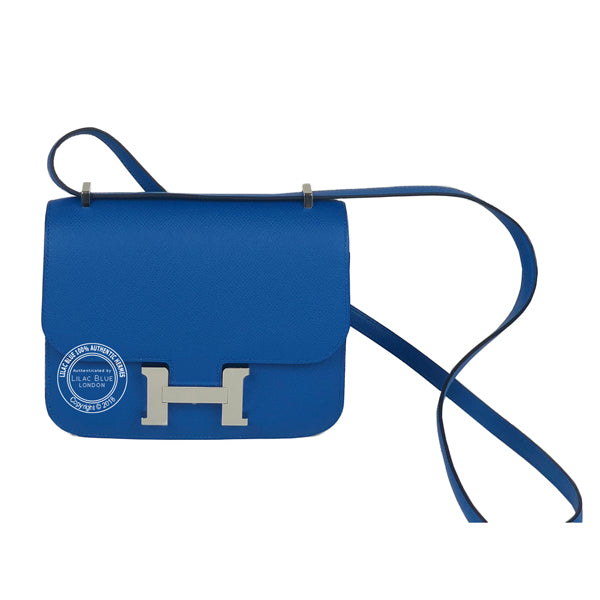 Hermès Constance 18cm Bleu Zellige Epsom PHW
