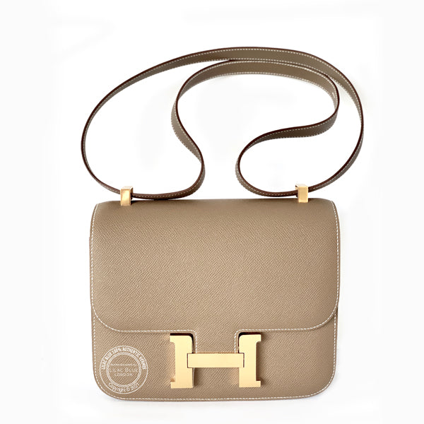 Hermès Constance 18cm Etoupe Epsom GHW