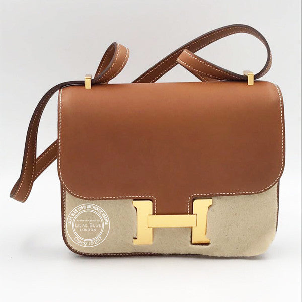 Hermès Constance 18cm Fauve Barenia GHW