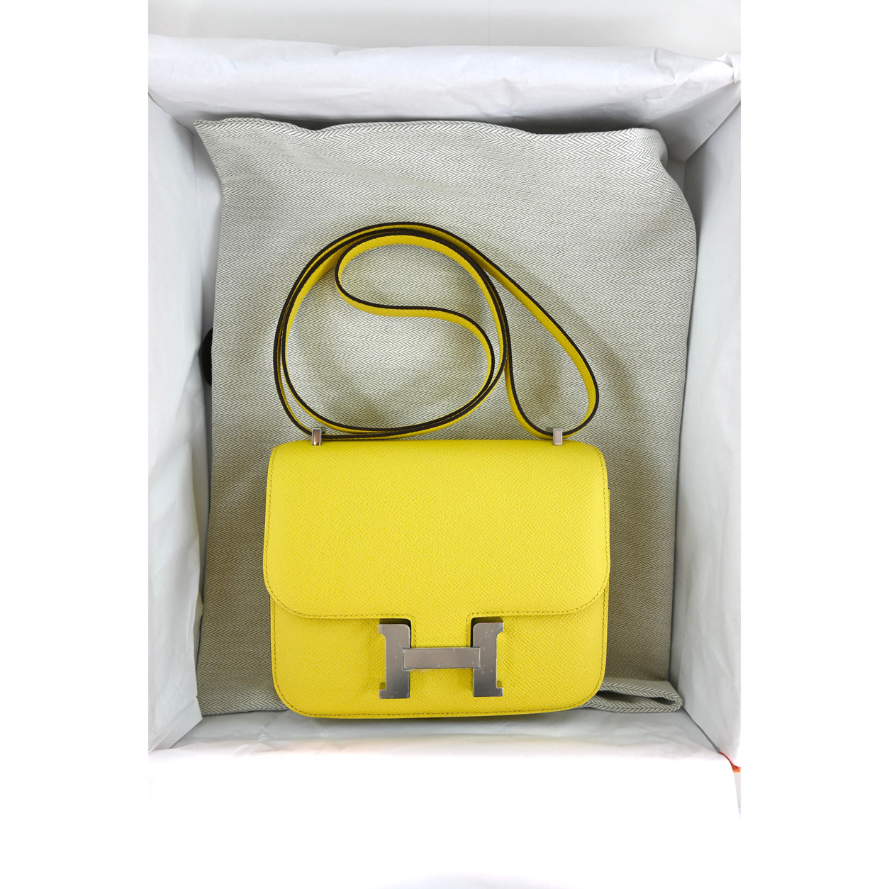 Hermès Constance 18cm Jaune Citron Epsom PHW