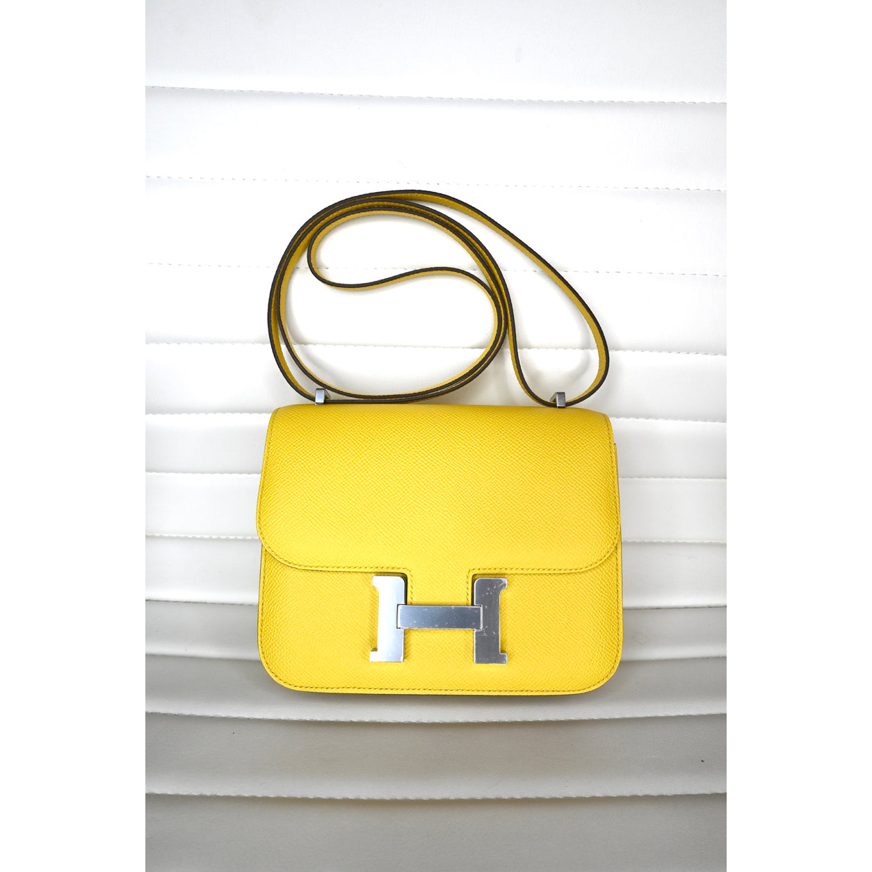 Hermès Constance 18cm Jaune Citron Epsom PHW