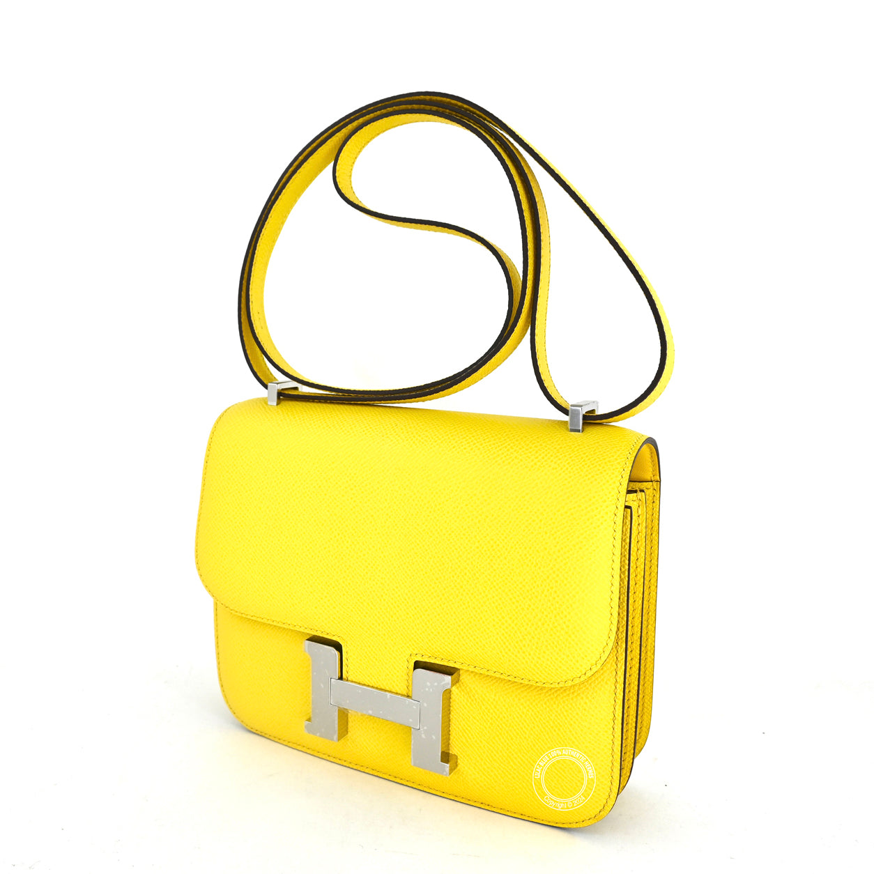 Hermès Constance 18cm Jaune Citron Epsom PHW