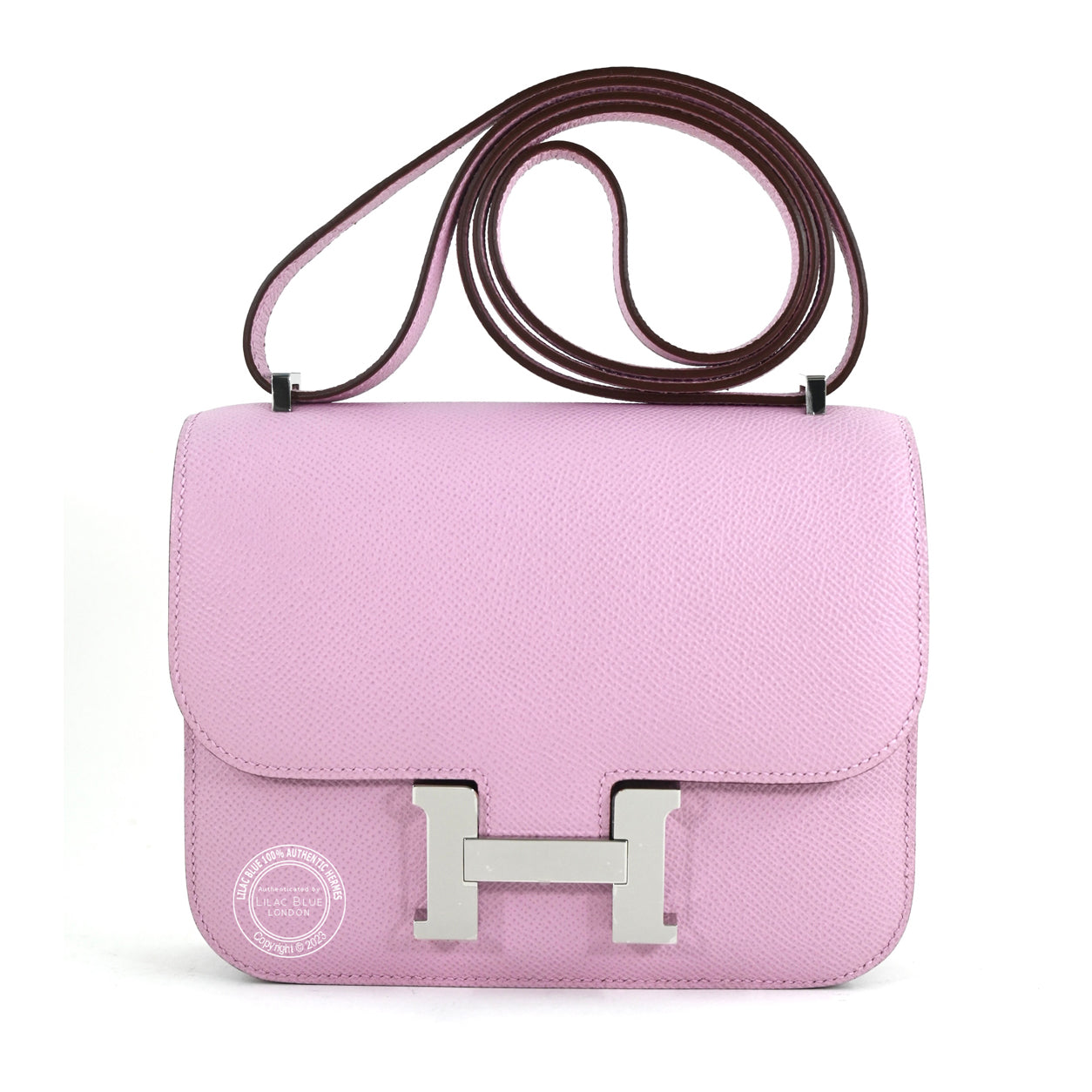 Hermes Constance 18cm Mauve Sylvestre Epsom PHW