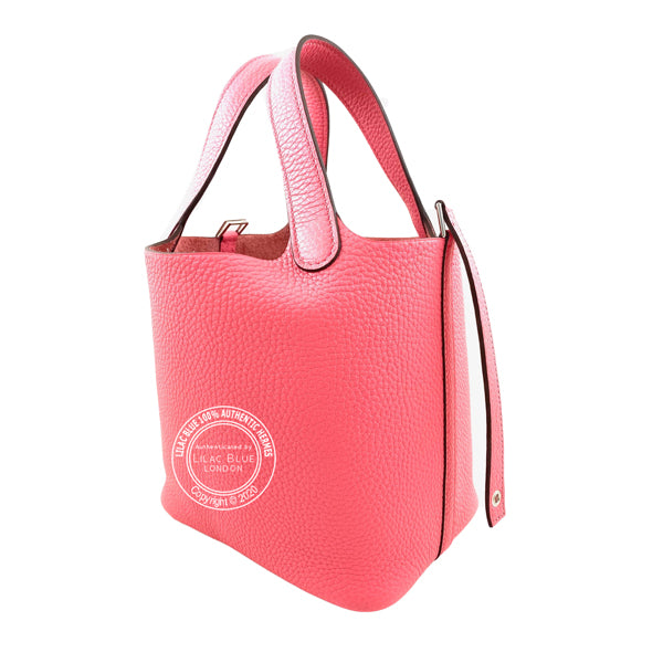 Hermès Picotin 18cm Rose Azalee Clemence PHW
