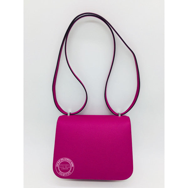 Hermès Constance 18cm Rose Pourpre Epsom PHW